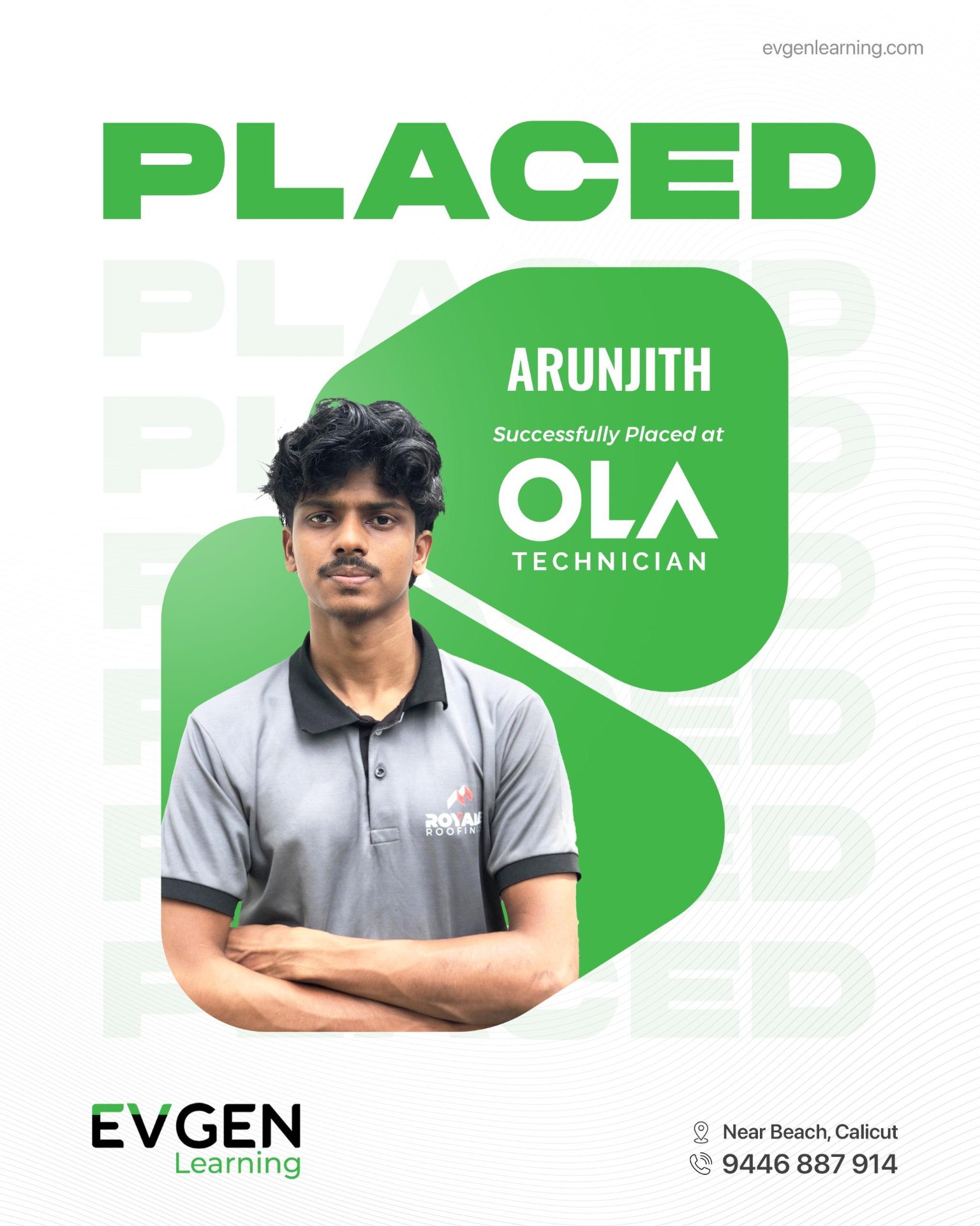Arunjith successfully placed at OLA Electric