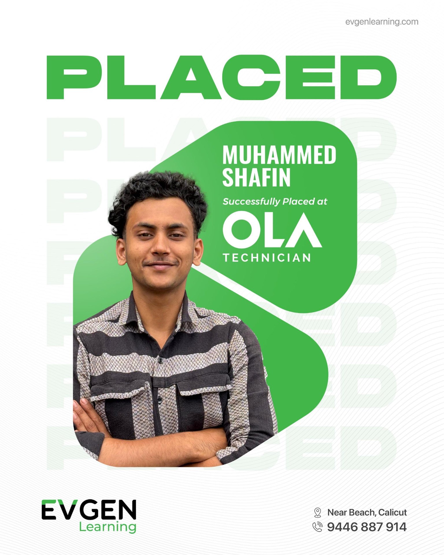 Muhammed Shafin successfully placed at OLA Electric