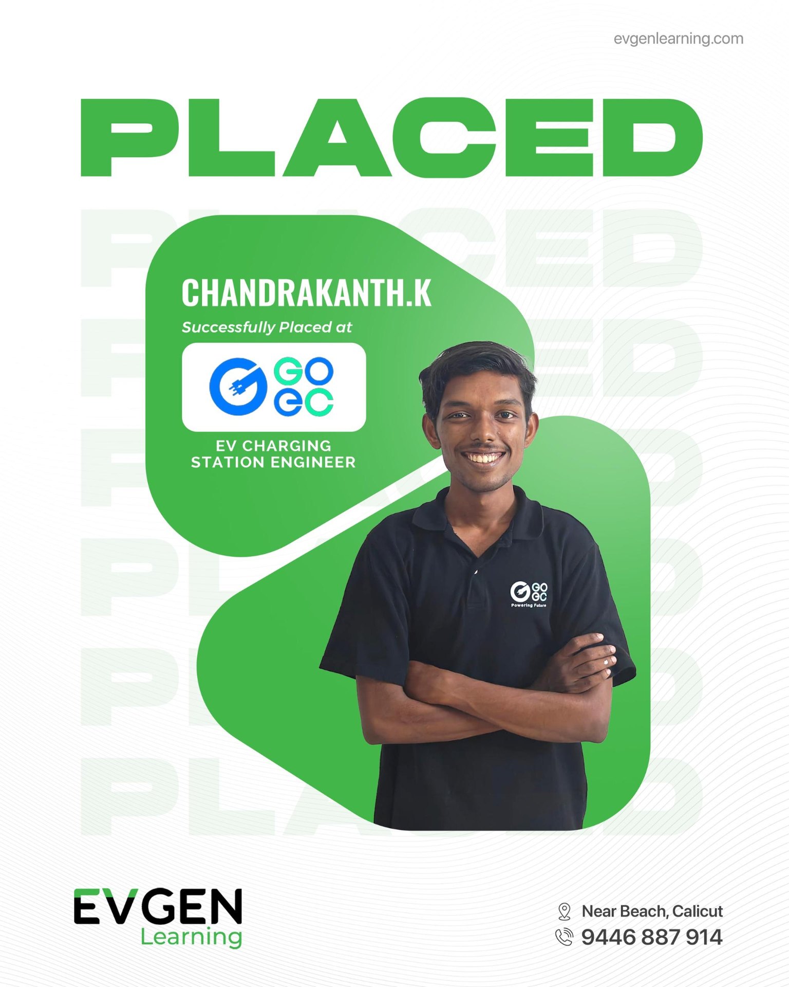 Chandrakanth K successfully placed at Go EC