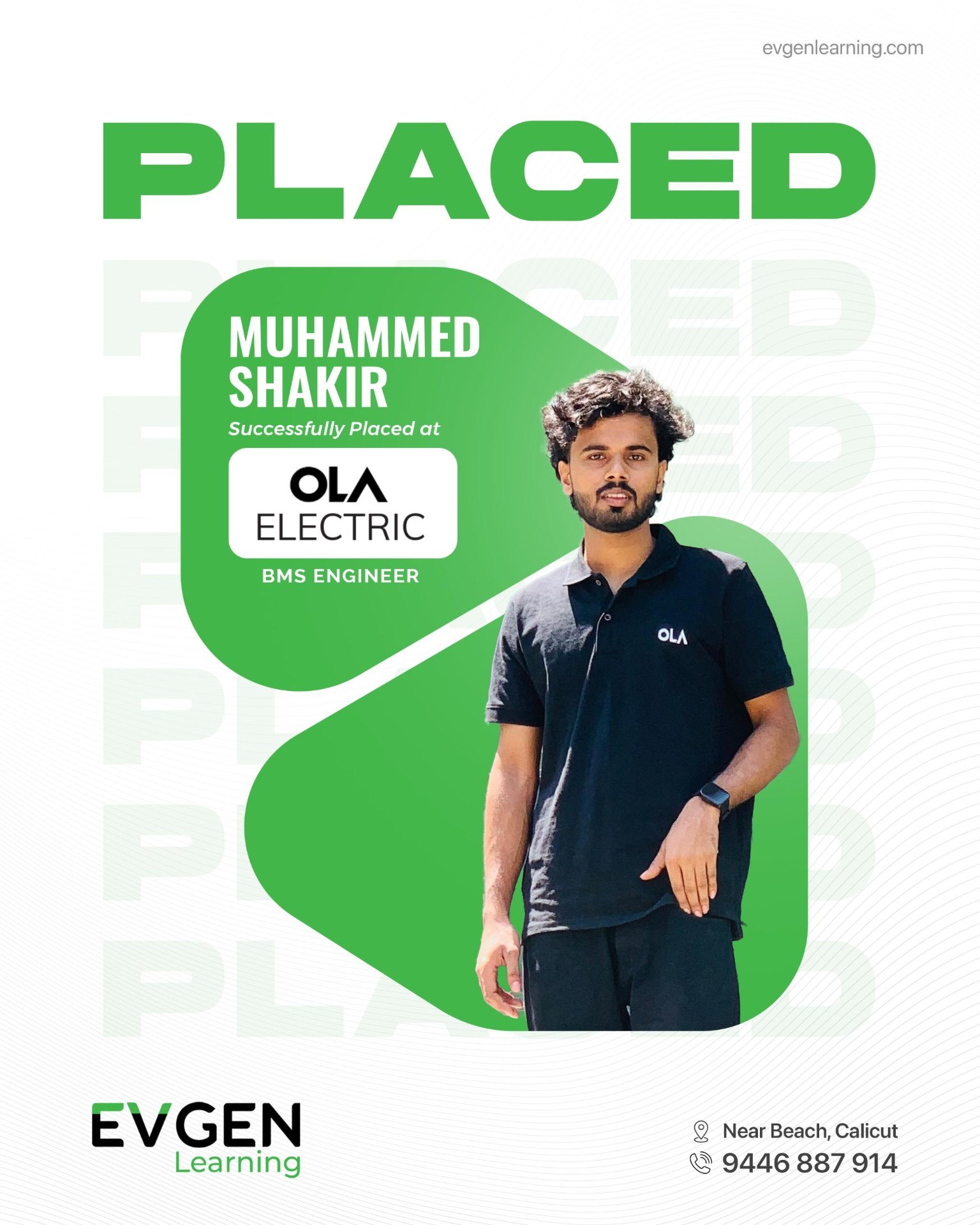 Muhammed Shakir successfully placed at OLA Electric